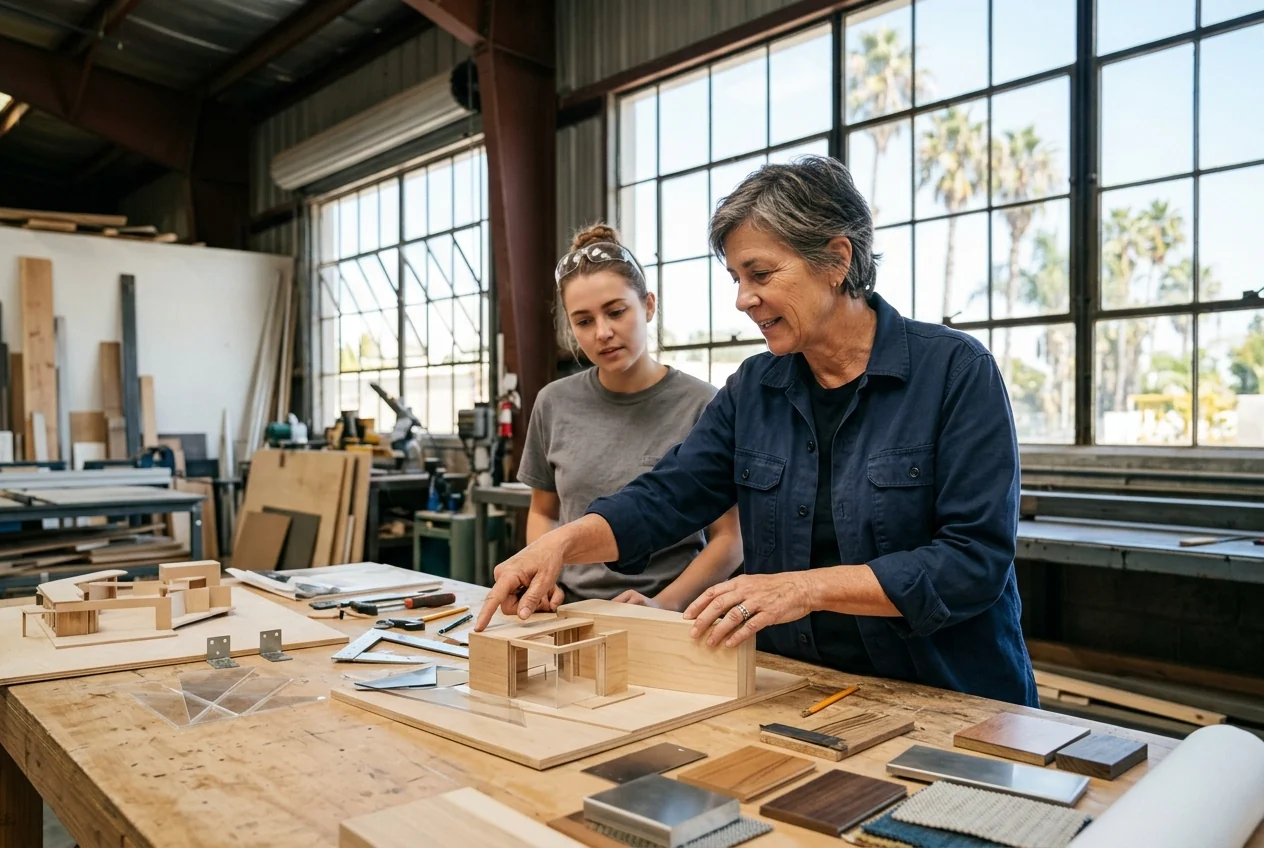 Custom-created scene of an experienced business owner mentoring a colleague